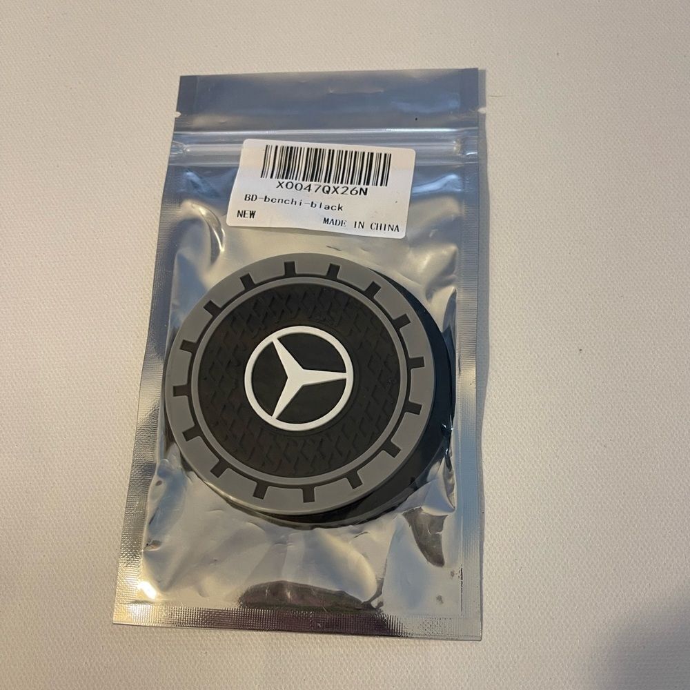 Mercedes Benz Car Cup Coasters in Black and Gray Set of 2 NWT - Picture 4 of 4